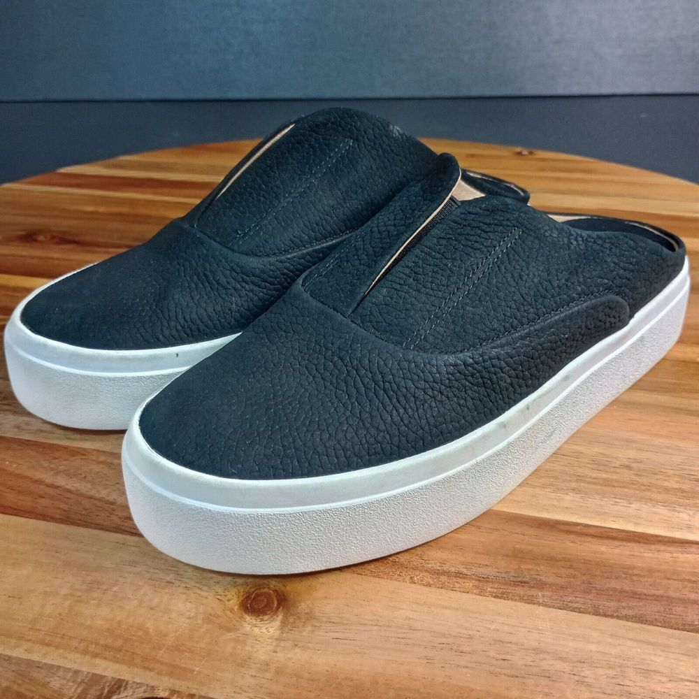 CC CORSO COMO Trena Sneaker Mules Black Leather Sz 7.5 Slip On Comfort Casual
